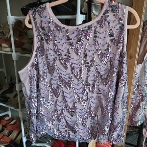 Sequin Embellished Sleeveless Top